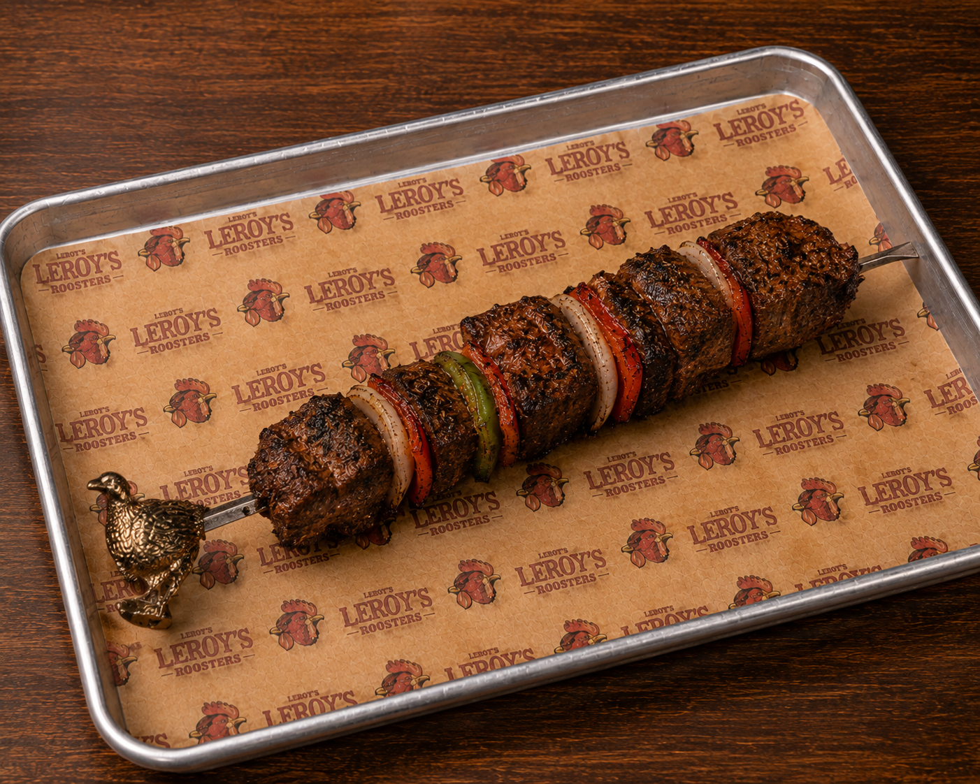 The Klassy Kabob on a tray
