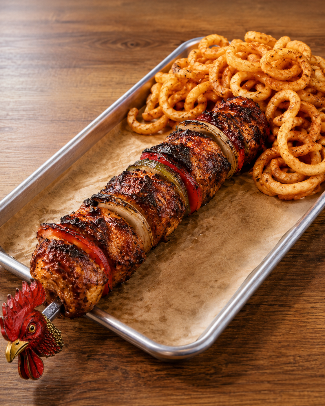 That '70s Combo with curly fries on a tray